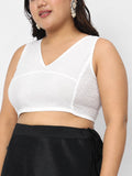 Plus Size Silk Blend Stretchable Readymade Blouse