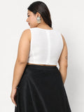 Plus Size Silk Blend Stretchable Readymade Blouse