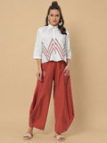 Cotton Printed Side Cowl Trouser