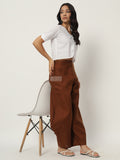 Cotton Printed Side Cowl Trouser