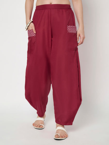 Cotton Printed Side Cowl Trouser