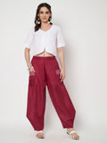 Cotton Printed Side Cowl Trouser