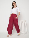 Cotton Printed Side Cowl Trouser