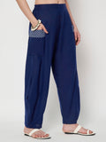 Cotton Printed Side Cowl Trouser