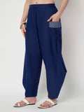 Cotton Printed Side Cowl Trouser