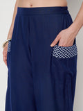 Cotton Printed Side Cowl Trouser