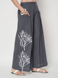 Cotton Front Pleat Side Print Trouser