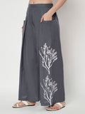 Cotton Front Pleat Side Print Trouser