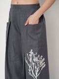 Cotton Front Pleat Side Print Trouser