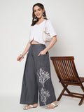 Cotton Front Pleat Side Print Trouser