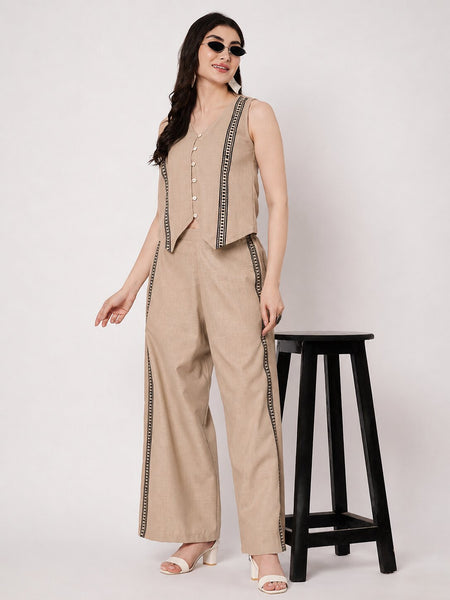 Cotton Side Print Trouser