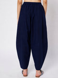 Cotton Solid Pocket Loose Fit Trousers
