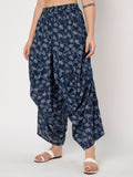 Cotton Printed Front Cowl Trouser