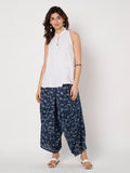 Cotton Printed Front Cowl Trouser