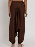 Cotton Printed Pocket Drop-Crotch Trouser