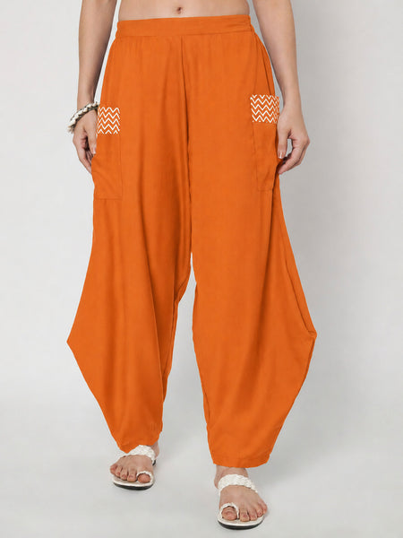 Cotton Printed Side Cowl Trouser