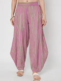 Cotton Printed Side Cowl Trouser