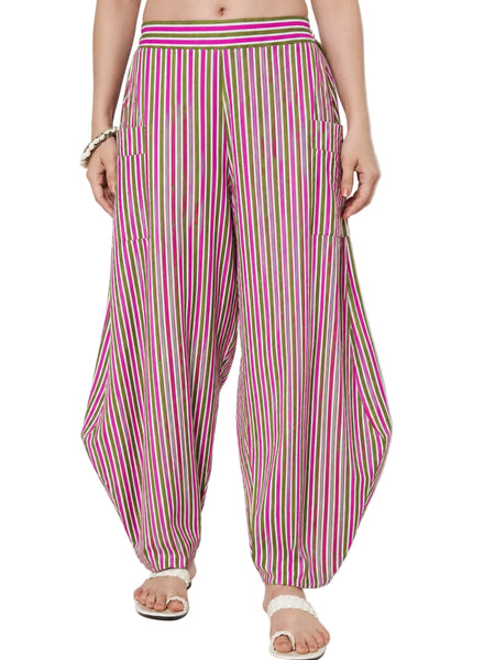Cotton Printed Side Cowl Trouser