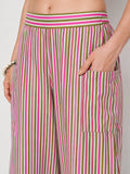 Cotton Printed Side Cowl Trouser