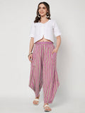 Cotton Printed Side Cowl Trouser