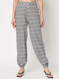 Cotton Chevron Print Trouser