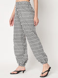 Cotton Chevron Print Trouser