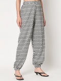 Cotton Chevron Print Trouser