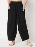 Cotton Solid Ballon Trousers