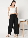 Cotton Solid Balloon Trousers