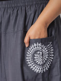 Plus Size Cotton Printed Pockets Drop-crotch Pants