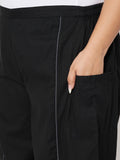 Plus Size Cotton Solid Balloon Trouser