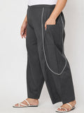 Plus Size Cotton Solid Balloon Trouser