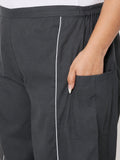 Plus Size Cotton Solid Balloon Trouser