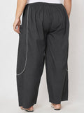 Plus Size Cotton Solid Balloon Trouser