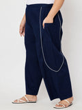 Plus Size Cotton Solid Balloon Trouser
