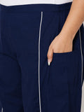 Plus Size Cotton Solid Balloon Trouser