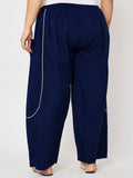 Plus Size Cotton Solid Balloon Trouser