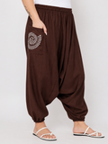 Cotton Printed Pocket Drop-Crotch Trouser