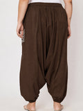 Cotton Printed Pocket Drop-Crotch Trouser
