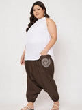 Cotton Printed Pocket Drop-Crotch Trouser
