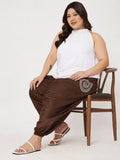 Cotton Printed Pocket Drop-Crotch Trouser
