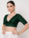 Chroma Solid V-neck Padded Readymade Blouse
