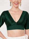 Chroma Solid V-neck Padded Readymade Blouse