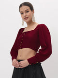 Chroma Button Down Crop Top