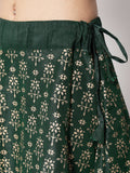 Dupion Hand Block Printed Bias Skirt