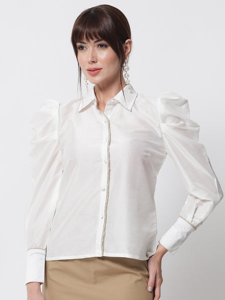 Chroma Power Shoulder Embellished shirt