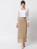 Organza Square Neck Sequin Cuff Top
