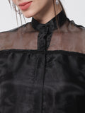 Organza Embellished Panelled Top