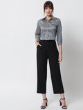 Silk Check Collar Shirt