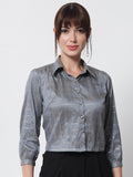 Silk Check Collar Shirt